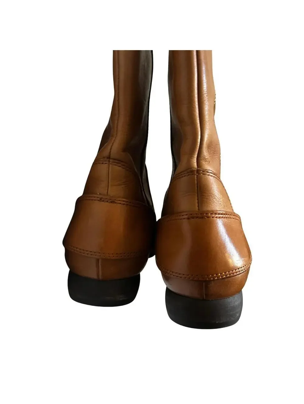 Clark’s Brown Leather Mid-Calf Riding Boots with Side Zipper